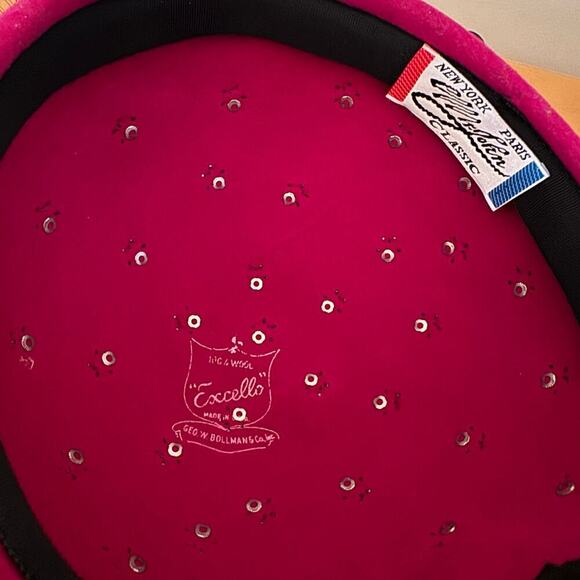 Mr. John Classic Hat, New York, Paris, Fuscia and Rhinestones, Feather main image 4